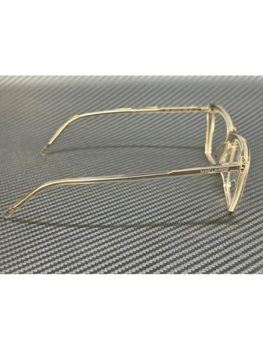 New Saint Laurent Women Beige Transparent Glasses 54-16-145
